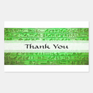 Ancient Egyptian Hieroglyphs Green Sticker