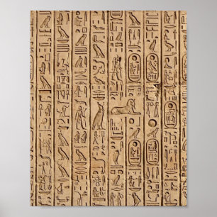 Ancient Egyptian hieroglyphs  Poster
