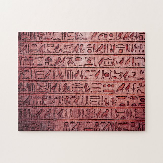 Ancient Egyptian Hieroglyphs Red Jigsaw Puzzle (Horizontal)