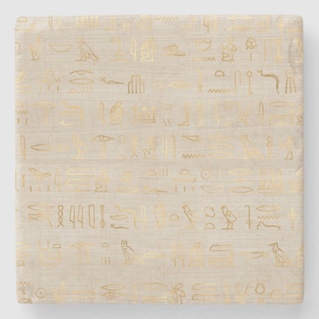 Ancient Egyptian Hieroglyphs Stone Coaster (Front)