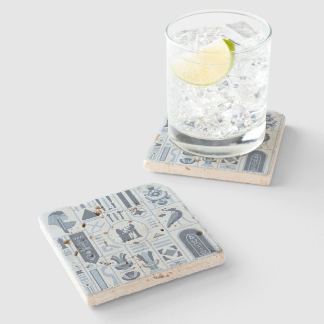 Ancient Egyptian Hieroglyphs Stone Coaster (Side)