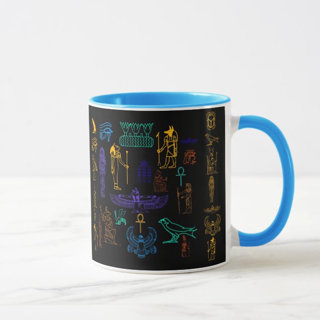 Ancient Egyptian Hieroglyphs & Symbols Mug (Right)