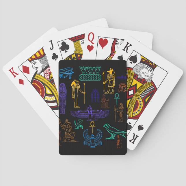 Ancient Egyptian Hieroglyphs & Symbols Playing Cards (Back)