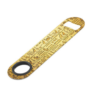 Ancient Egyptian Hieroglyphs Yellow Bar Key