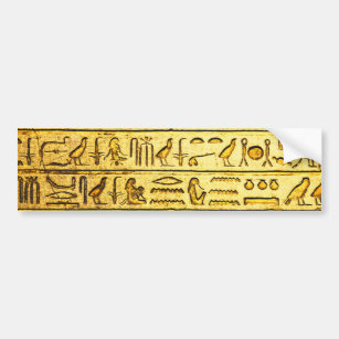 Ancient Egyptian Hieroglyphs Yellow Bumper Sticker