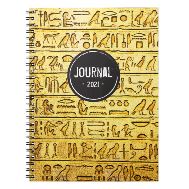 Ancient Egyptian Hieroglyphs - Yellow Notebook (Front)