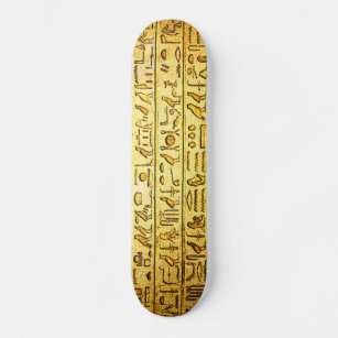 Ancient Egyptian Hieroglyphs Yellow Skateboard