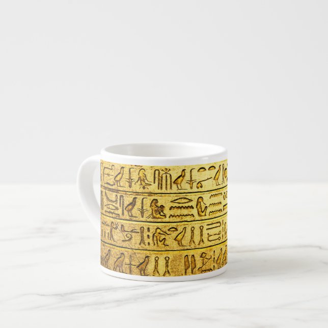 Ancient Egyptian Hieroglyphs Yellow Specialty Mug (Front Left)