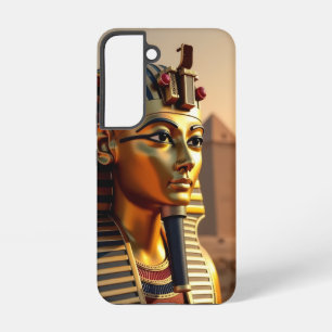 Ancient Egyptian King Tut Gold Mask with Pyramids Samsung Galaxy Case
