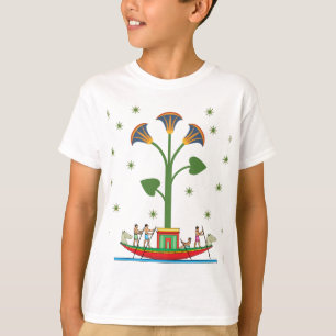 "Ancient Egyptian Lotus Boat Art T-Shirt