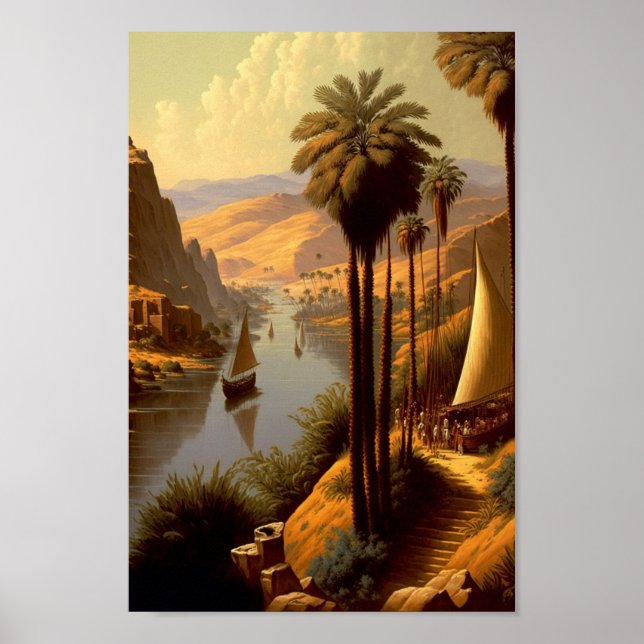 Ancient Egyptian Nile River Fantasy Art Poster (Front)