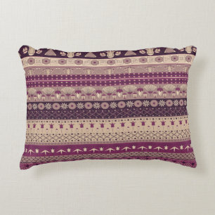 Ancient Egyptian ornament Tribal seamless pattern. Accent Pillow