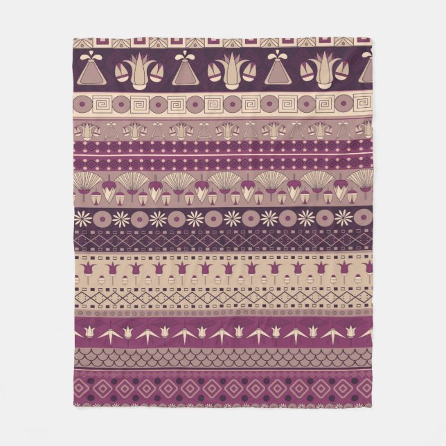 Ancient Egyptian ornament Tribal seamless pattern. Fleece Blanket (Front)