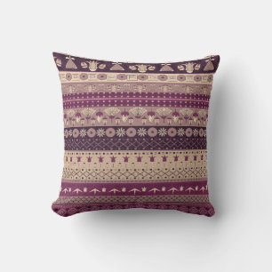 Ancient Egyptian ornament Tribal seamless pattern. Throw Pillow
