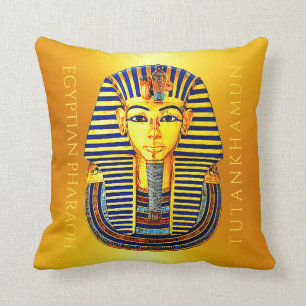 Ancient Egyptian Pharaoh Tutankhamun Gold Mask  Th Throw Pillow