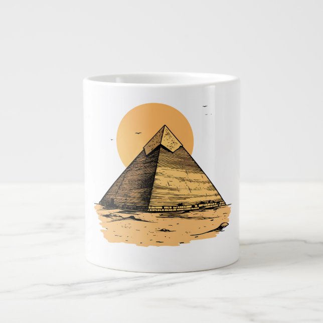 Ancient Egyptian Pyramid Sticker Large Coffee Mug (Front)