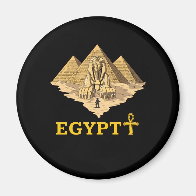 Ancient Egyptian Pyramids Sphinx Sacred Geometry Magnet (Front)