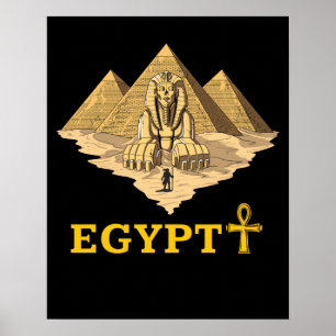 Ancient Egyptian Pyramids Sphinx Sacred Geometry Poster