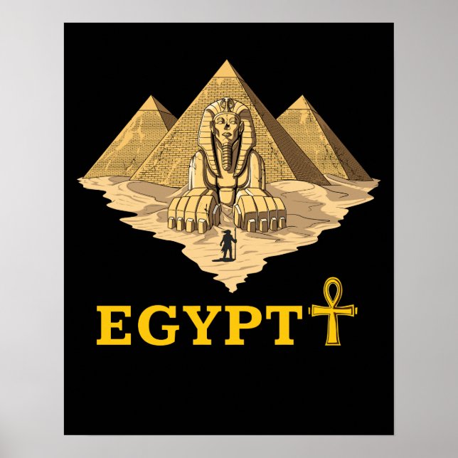 Ancient Egyptian Pyramids Sphinx Sacred Geometry Poster (Front)