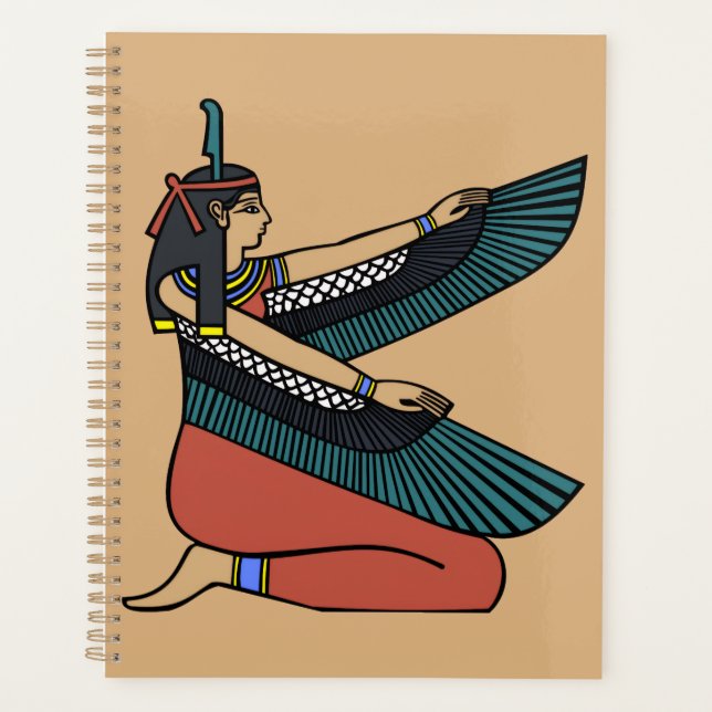 Ancient Egyptian Queen Isis Gold Relief Art Notebo Planner (Front)