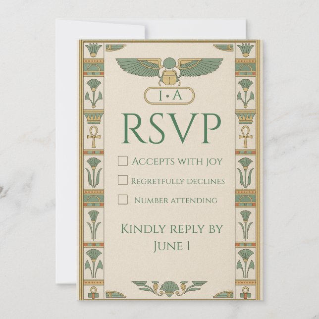 Ancient Egyptian Sacred RSVP Card (Front)