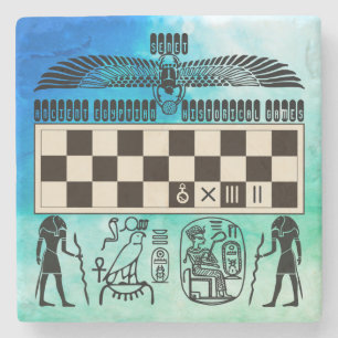 Ancient Egyptian Senet Board Stone Coaster