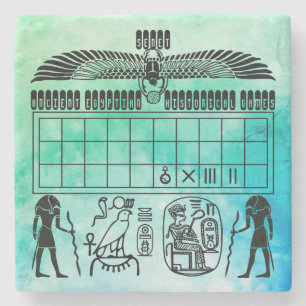 Ancient Egyptian Senet Board Stone Coaster