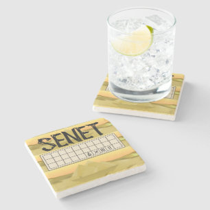 Ancient Egyptian Senet Board Stone Coaster