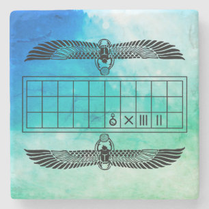 Ancient Egyptian Senet Board Stone Coaster