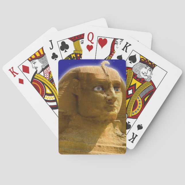 Ancient Egyptian Sphinx at Giza Art Design Playing Cards (Back)
