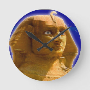 Ancient Egyptian Sphinx at Giza Art Design Round Clock