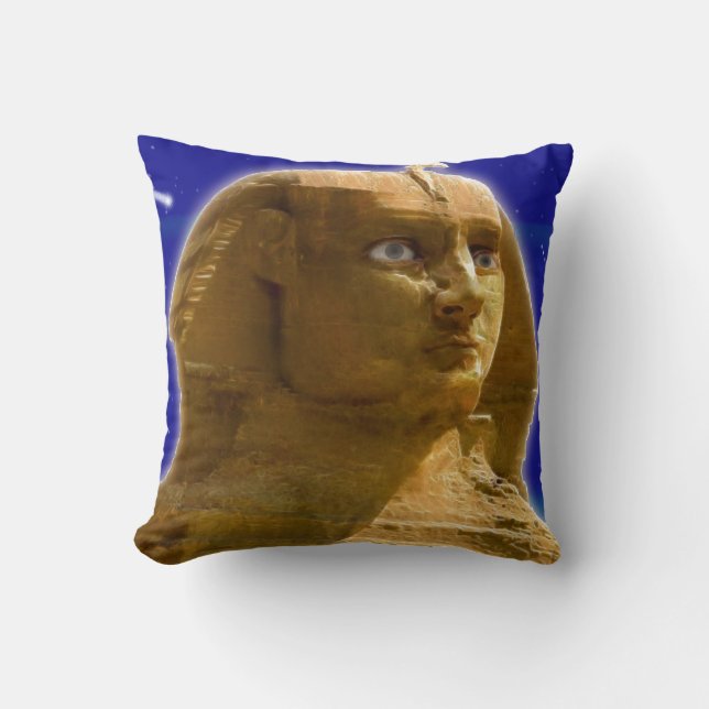 Ancient Egyptian Sphinx at Giza Art Design Throw Pillow (Front)