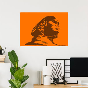 Ancient Egyptian Sphinx Bold Orange And Brown  Poster