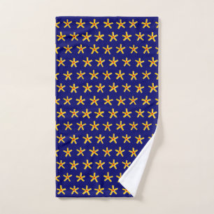 Ancient Egyptian Style Star Pattern v2 - Deep Navy Hand Towel