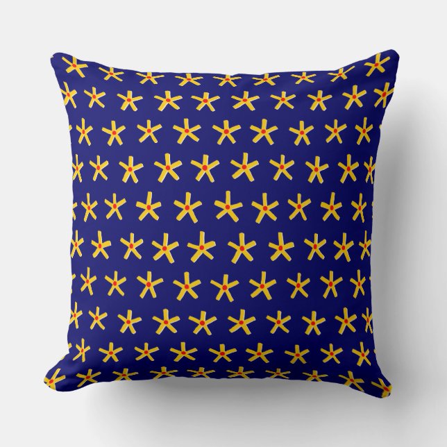 Ancient Egyptian Style Star Pattern v2 - Deep Navy Throw Pillow (Front)