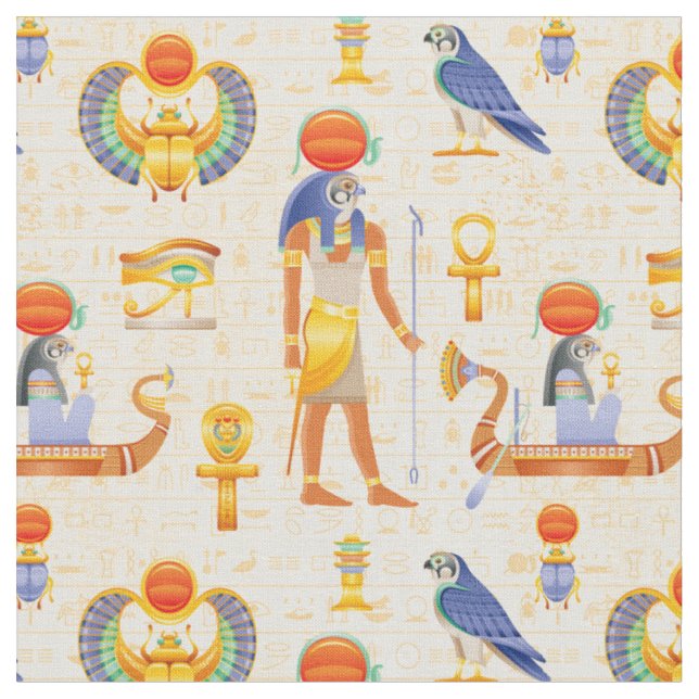 Ancient Egyptian Symbols Fabric (Close Up)