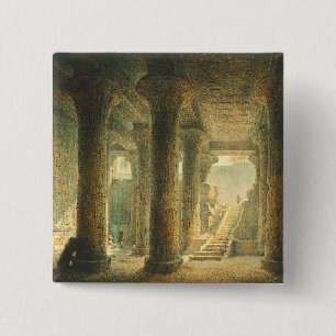 Ancient Egyptian Temple of Esna 2 Inch Square Button