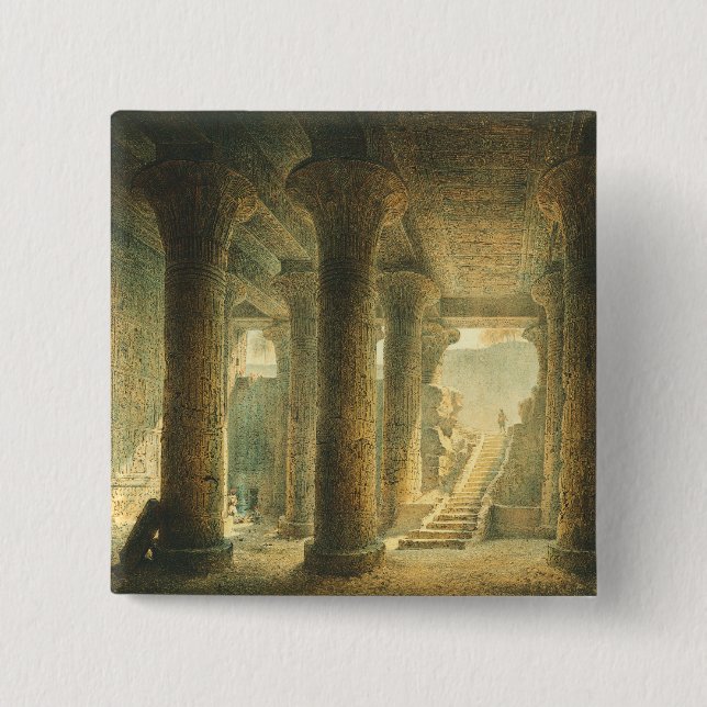 Ancient Egyptian Temple of Esna  2 Inch Square Button (Front)