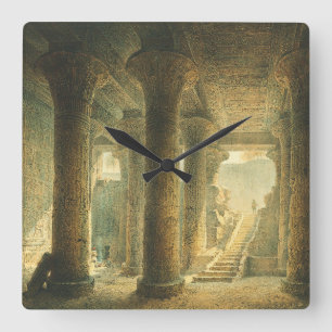 Ancient Egyptian Temple of Esna Square Wall Clock