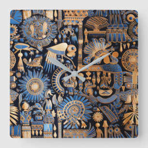 Ancient Egyptian Textile Wall Clock