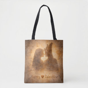 Ancient Egyptian Valentine Shadow Romantic art Tote Bag
