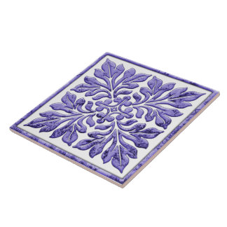Ancient english tile cool purple