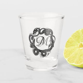 Ancient Entwined Dragon Personalized Shot Glass
