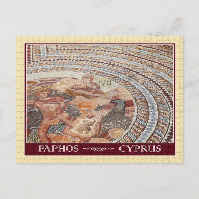 Ancient floor mosaic in Paphos, Cyprus Postcard (Front)