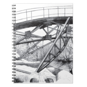 Ancient footbridge pencilart Monochrome Notebook