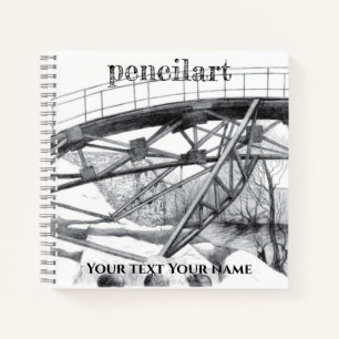 Ancient footbridge pencilart notebook