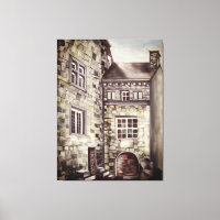 Ancient French Castle Provenance in Watercolor