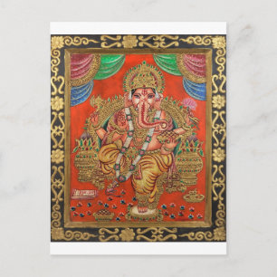 ANCIENT GANESH HAND PAINTINING POSTCARD