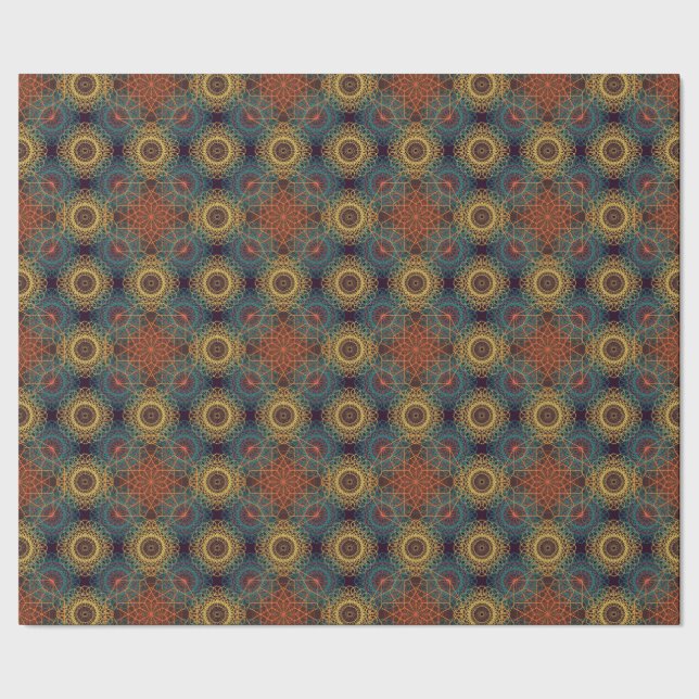 Ancient geometric mandala design wrapping paper (Seam)