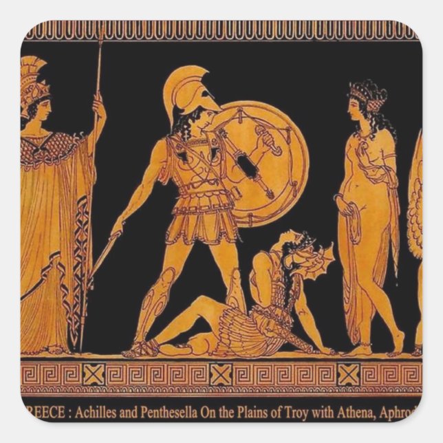 Ancient God And Goddess Frieze - Greece Square Sticker (Front)
